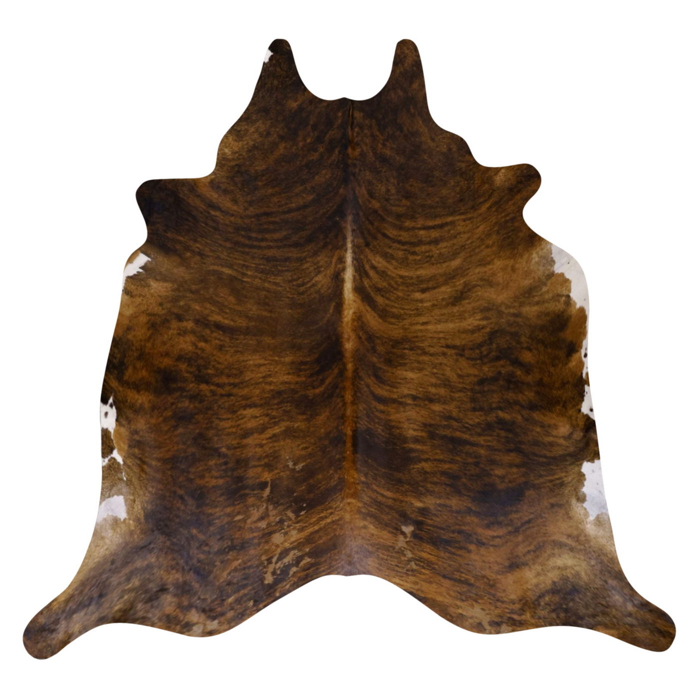 Natural Brazilian Cowhide Rug - Caramel, Espresso & Ivory