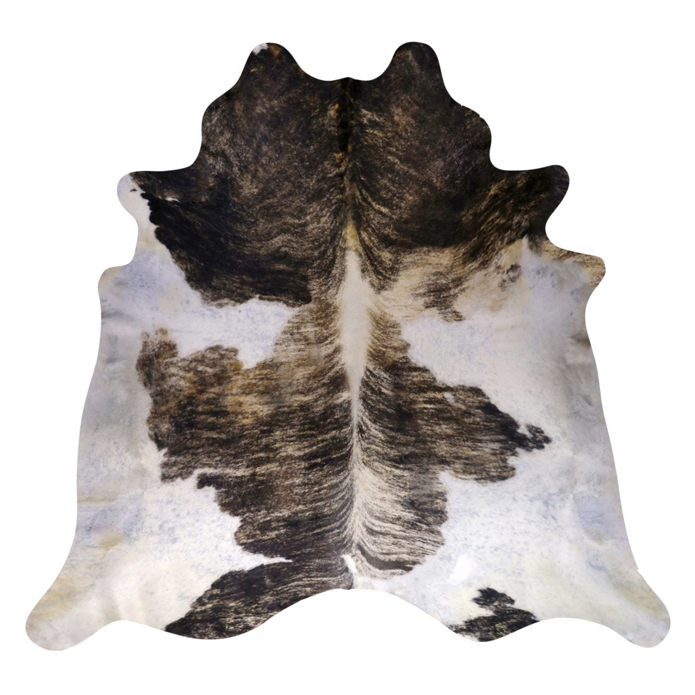 Natural Brazilian Cowhide Rug - Ivory & Espresso
