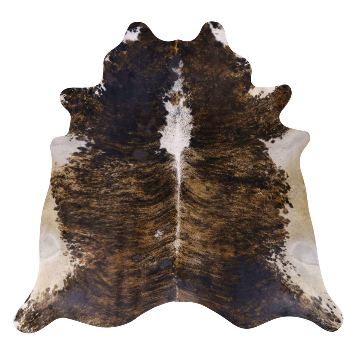 Natural Brazilian Cowhide Rug - Chocolate, Espresso & Ivory