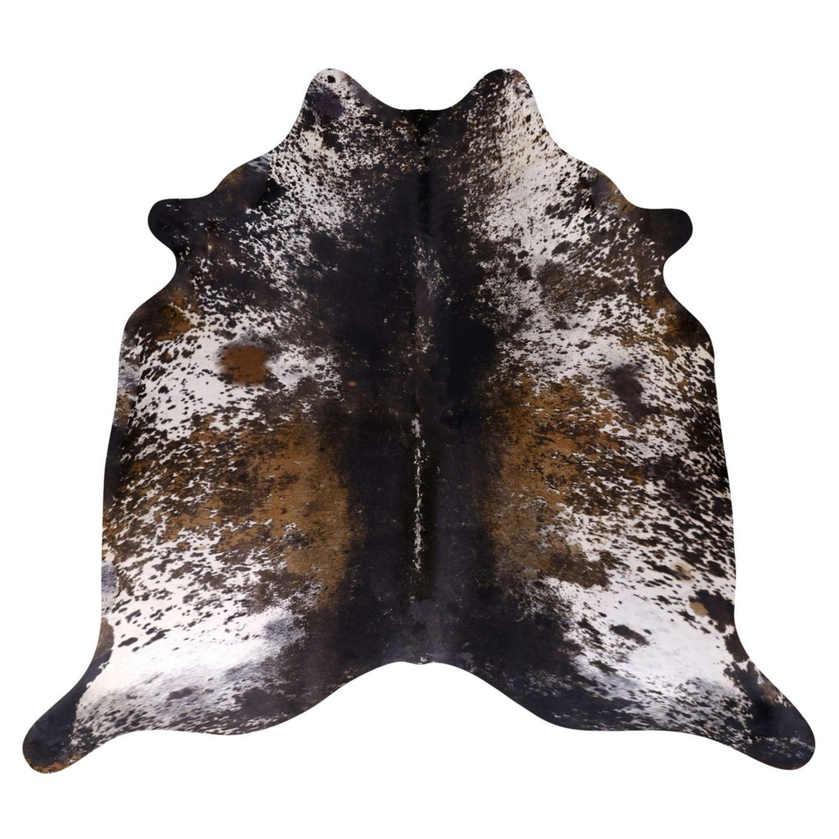 Natural Brazilian Cowhide Rug - Espresso, Ivory & Caramel