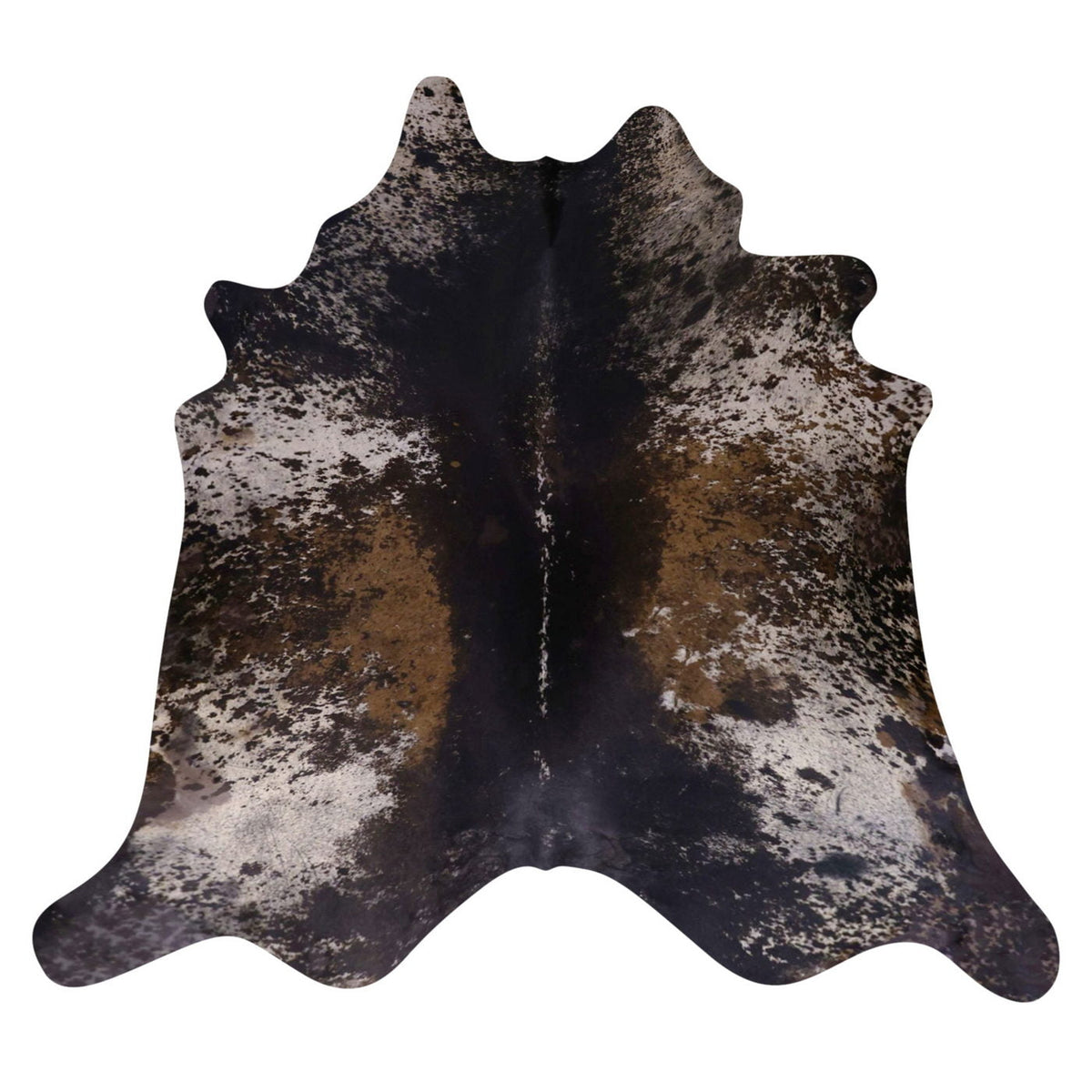 Natural Brazilian Cowhide Rug - Charcoal, Ivory & Mocha