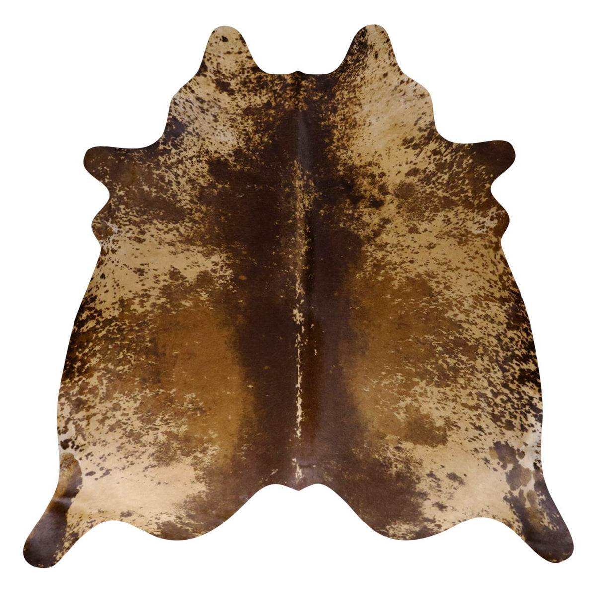 Natural Brazilian Cowhide Rug - Caramel, Chocolate & Ivory