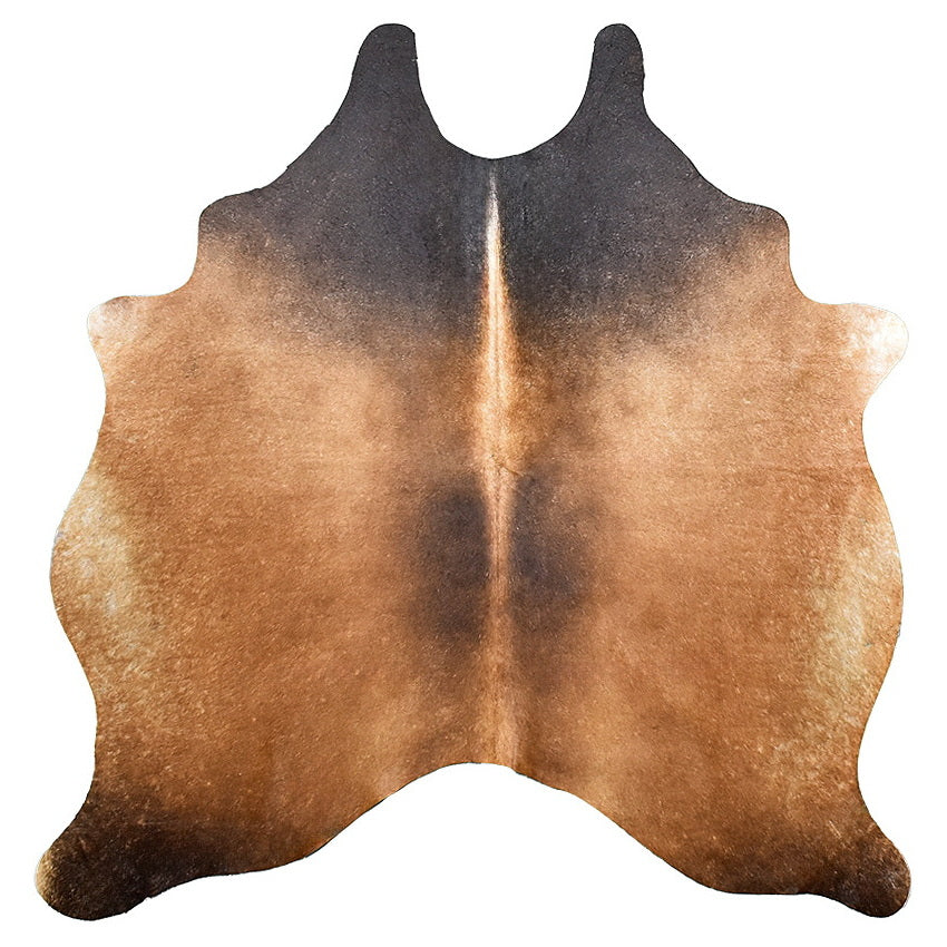Natural Brazilian Cowhide Rug - Caramel, Mocha & Charcoal