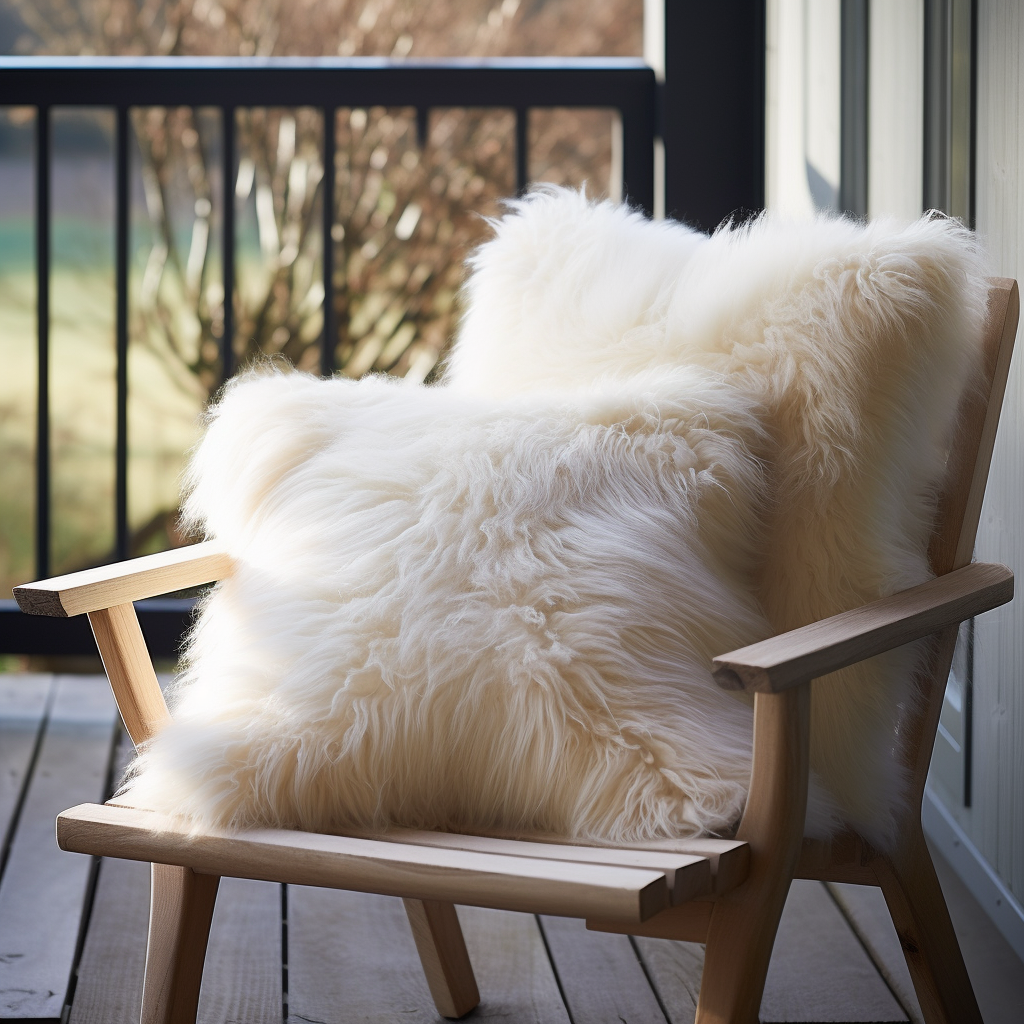 Natural Sheepskin Pillow Cover 20"x20"| Natural White