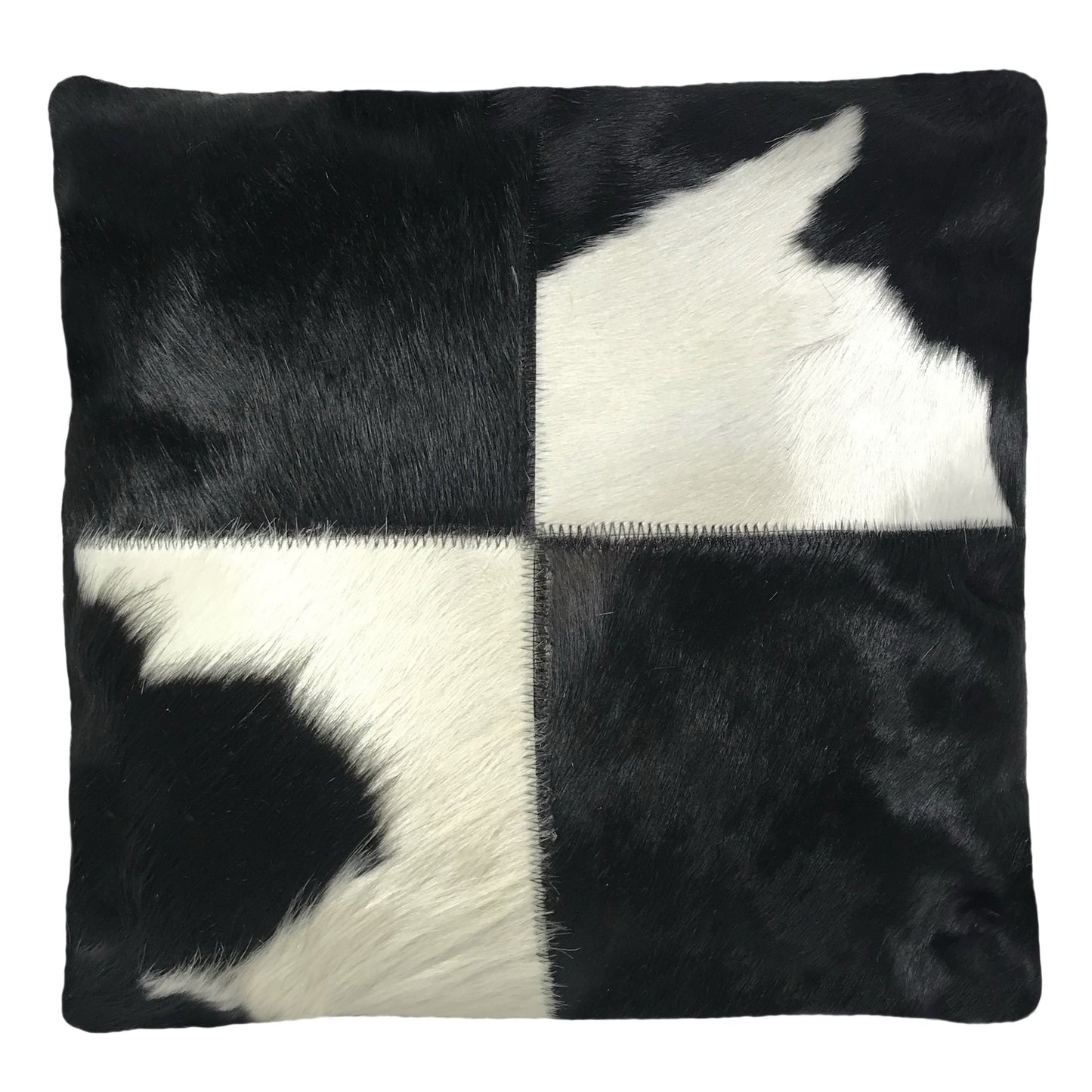 Genuine Cowhide Pillow 16"x16" Espresso & Ivory