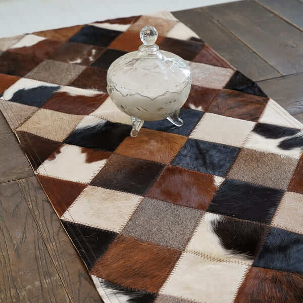 Natural Cowhide Table Runner / Mix