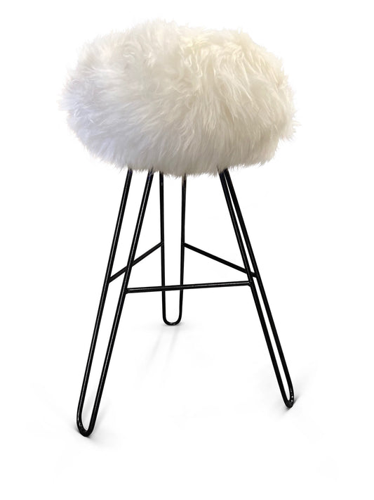 Natural Sheepskin Stool / Natural White
