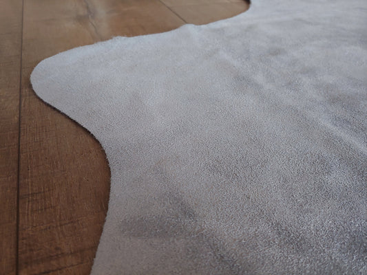 Natural Suede Rug Silver