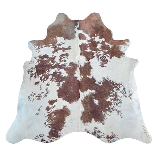 Natural Brazilian Cowhide Rug -  Ivory & Espresso