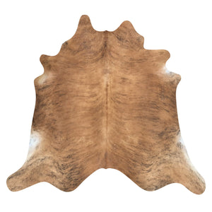 Natural Brazilian Cowhide Rug -  Caramel, Espresso & Ivory