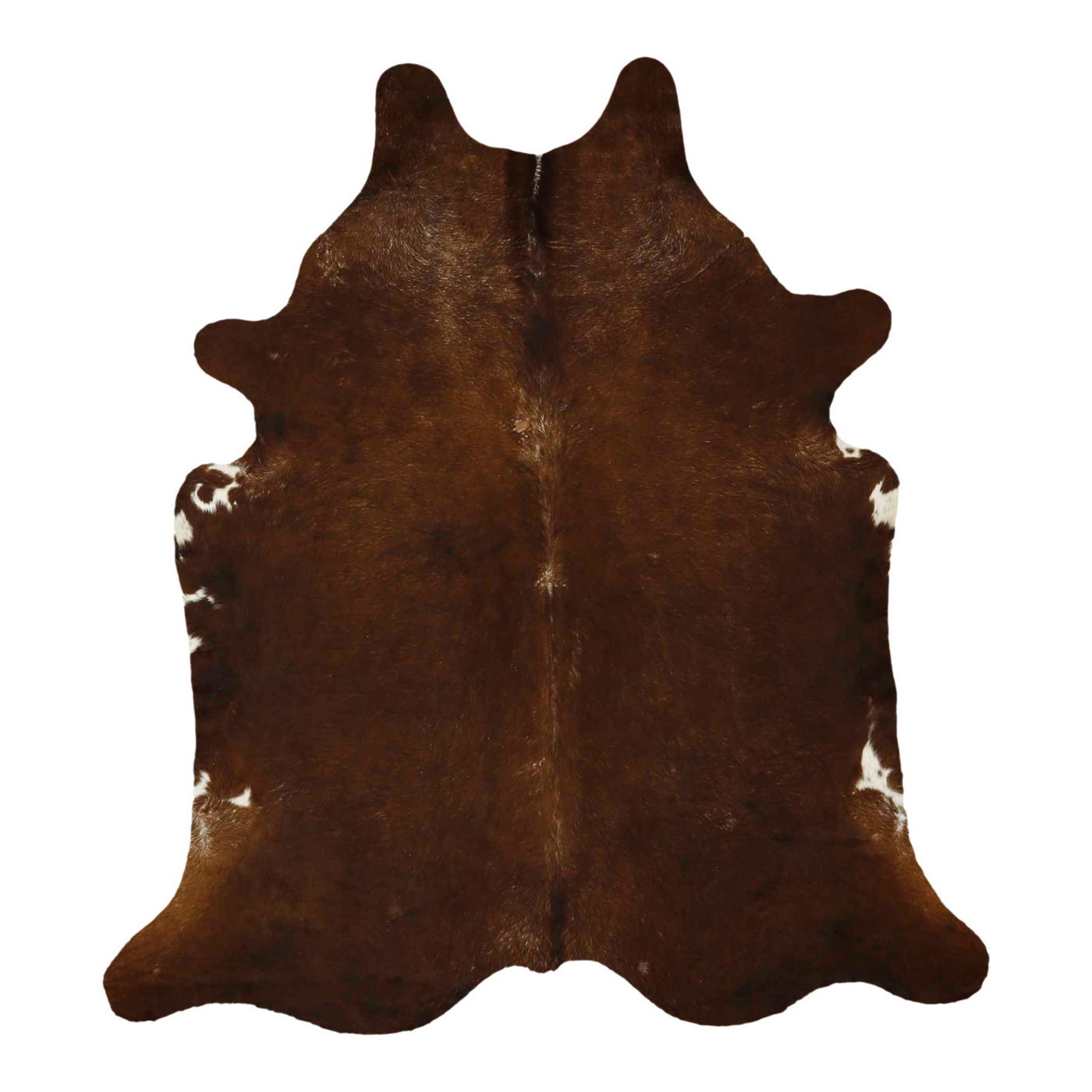 Natural Brazilian Cowhide Rug -  Chocolate & Ivory