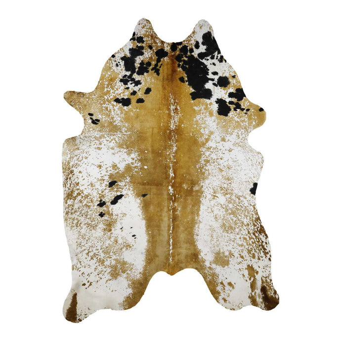 Natural Brazilian Cowhide Rug -  Caramel, Ivory & Espresso