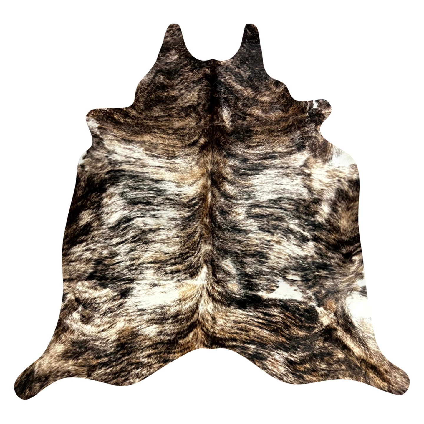 Natural Brazilian Cowhide Rug -  Ivory, Caramel & Espresso