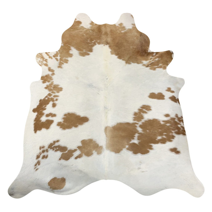 Natural Brazilian Cowhide Rug -  Ivory & Caramel