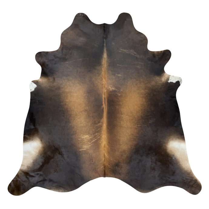 Natural Brazilian Cowhide Rug -  Espresso, Caramel & Ivory