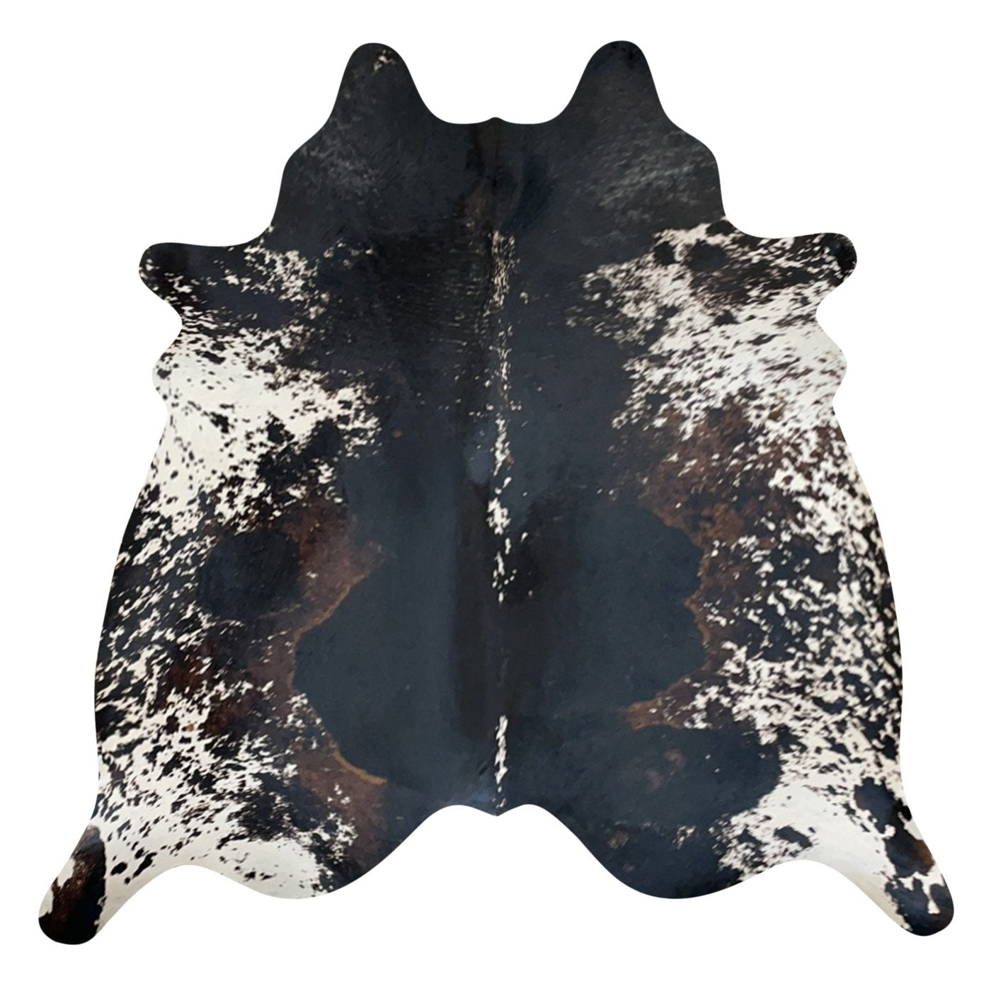 Natural Brazilian Cowhide Rug -  Espresso, Ivory & Chocolate