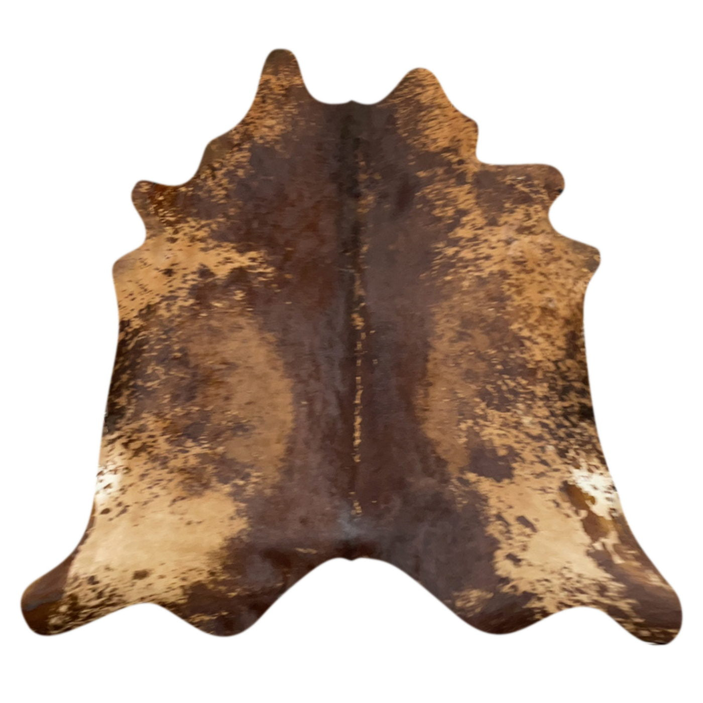 Natural Brazilian Cowhide Rug -  Chocolate, Caramel & Ivory