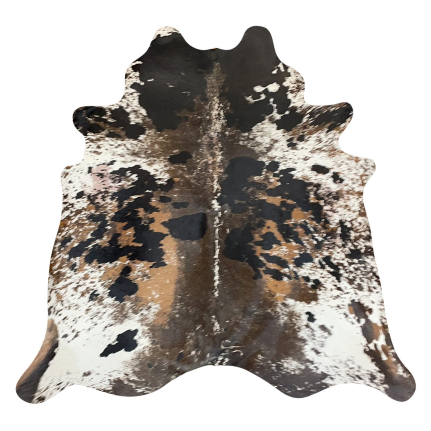 Natural Brazilian Cowhide Rug -  Chocolate, Ivory & Espresso