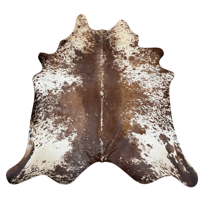 Natural Brazilian Cowhide Rug -  Chocolate & Ivory