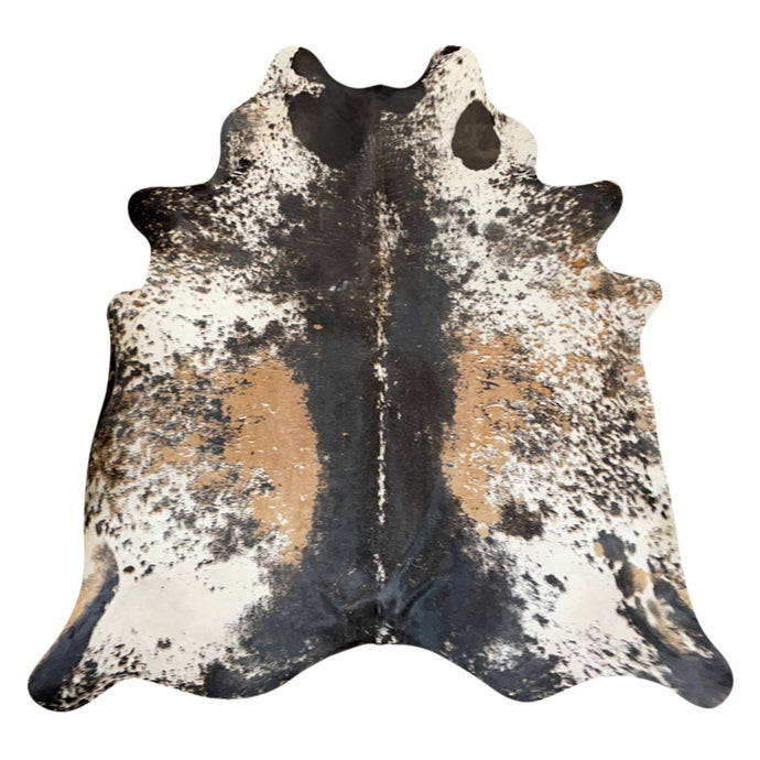 Natural Brazilian Cowhide Rug -  Espresso, Ivory & Caramel