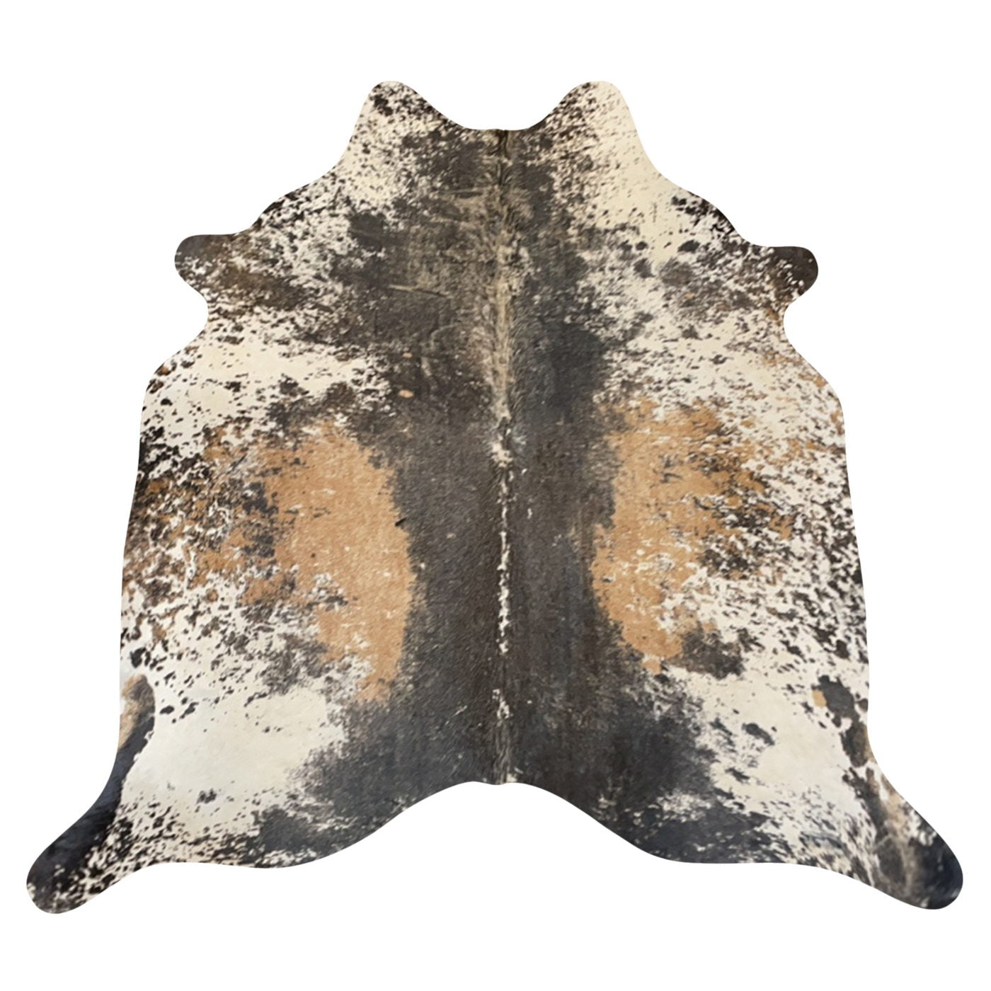 Natural Brazilian Cowhide Rug -  Espresso, Ivory & Caramel