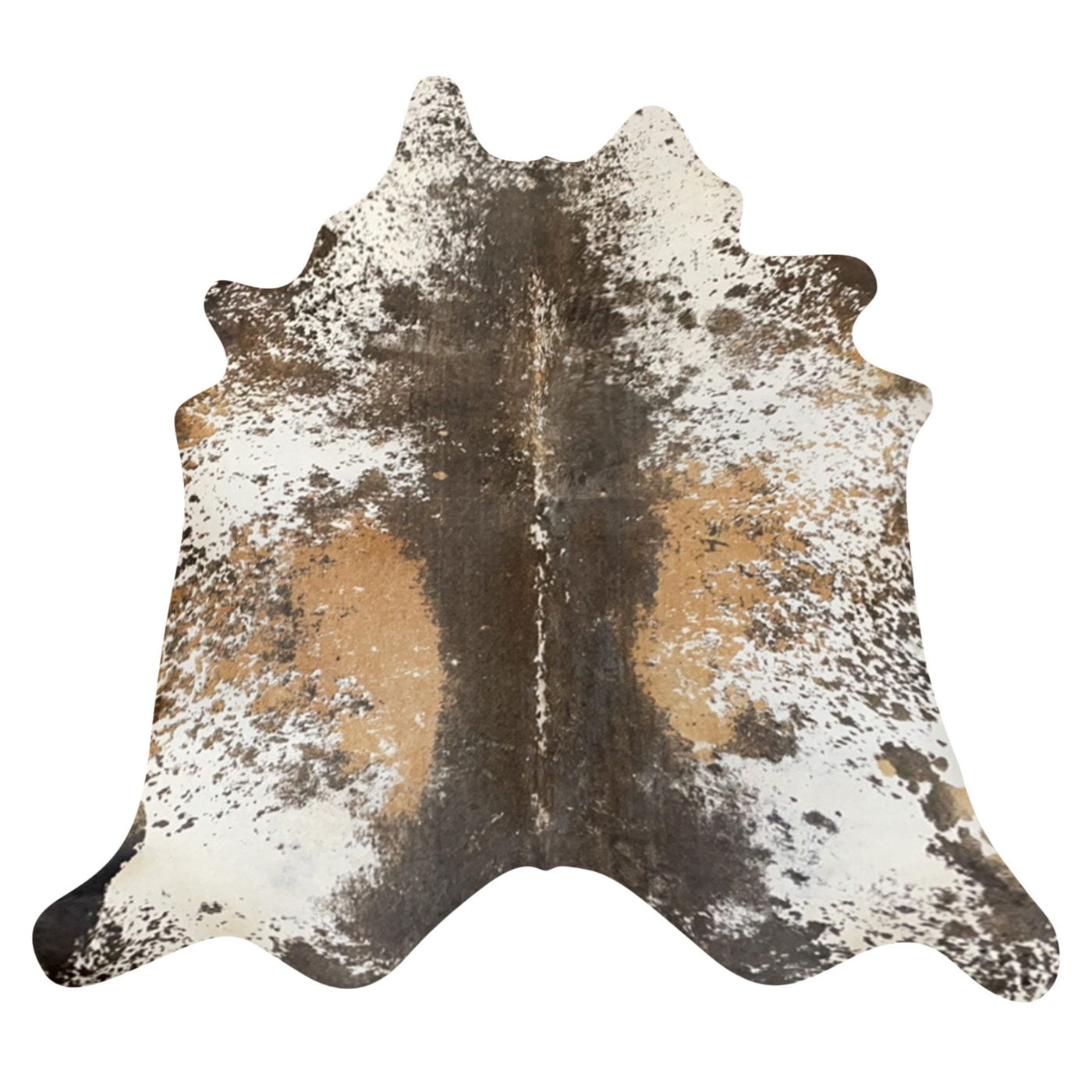 Natural Brazilian Cowhide Rug -  Espresso, Ivory & Caramel