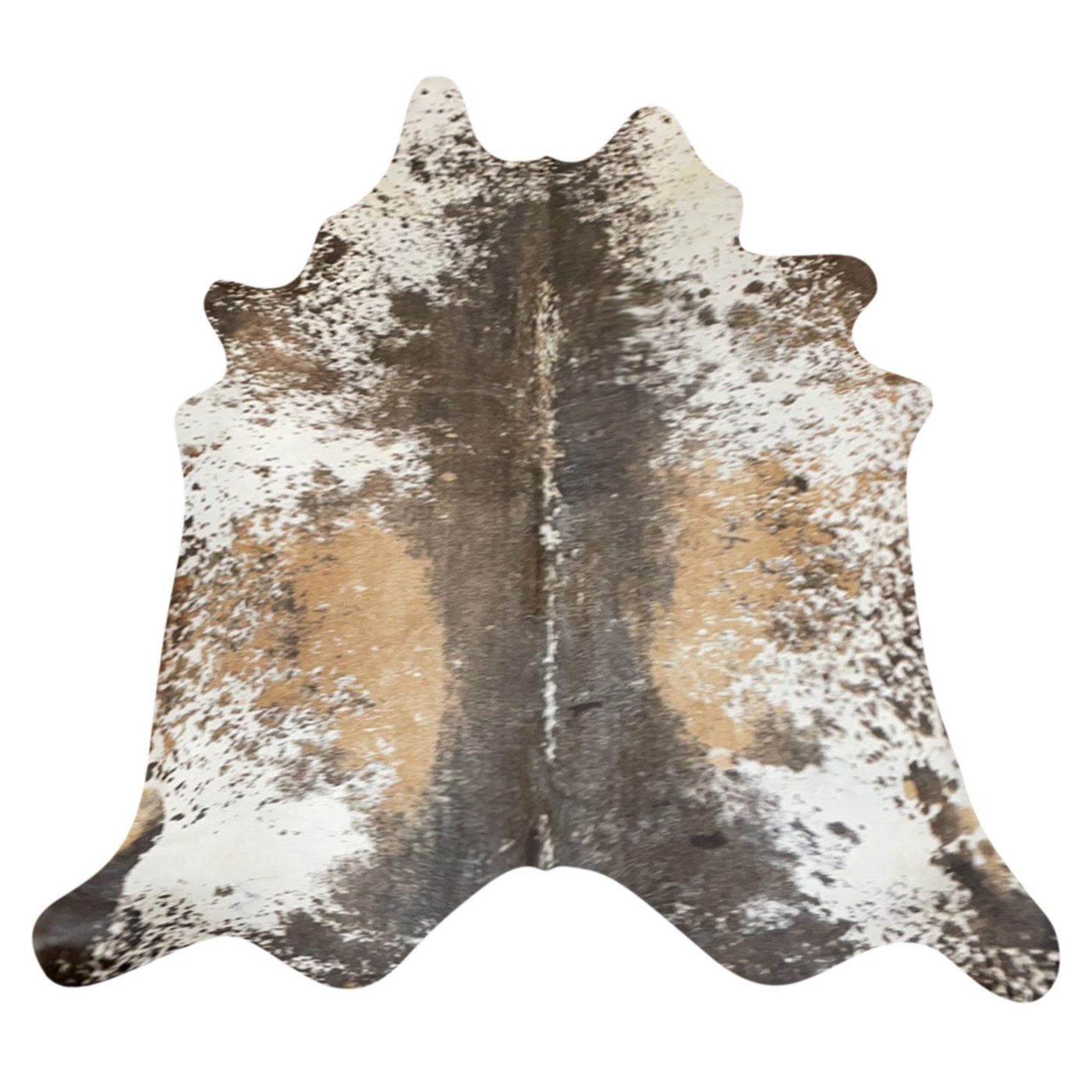 Natural Brazilian Cowhide Rug -  Espresso, Ivory & Caramel