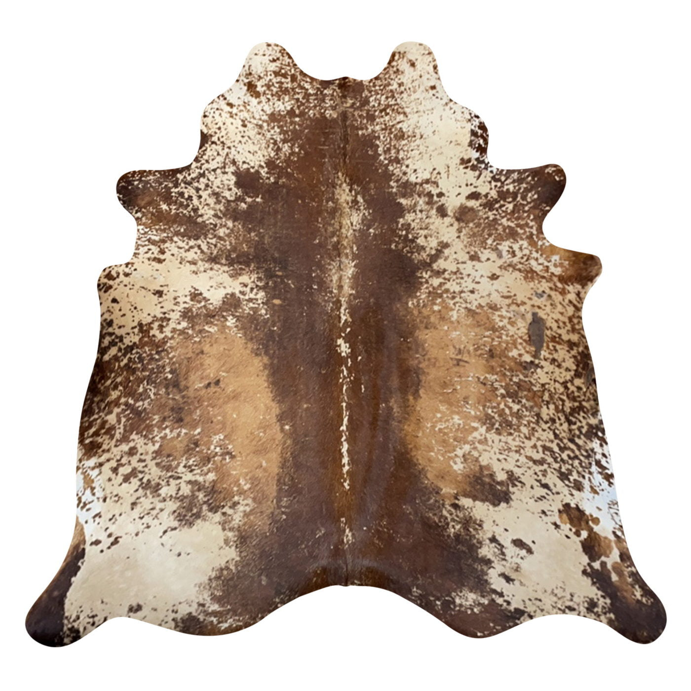 Natural Brazilian Cowhide Rug -  Chocolate, Beige & Caramel