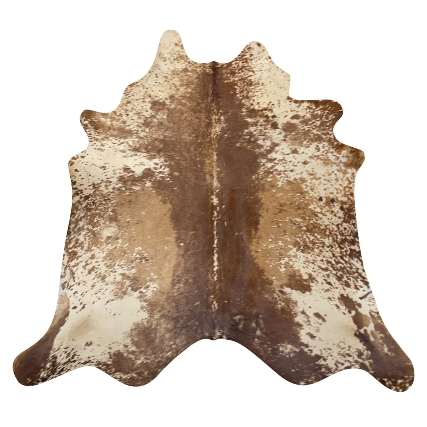 Natural Brazilian Cowhide Rug -  Chocolate, Beige & Caramel