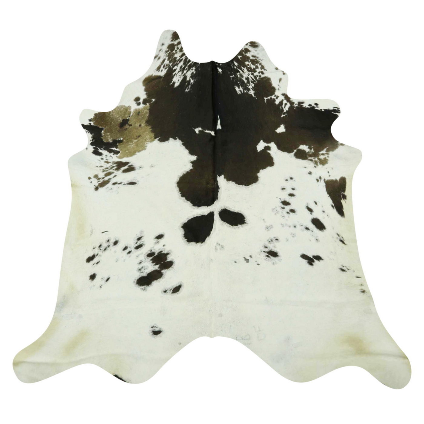 Natural Brazilian Cowhide Rug -  Ivory & Espresso