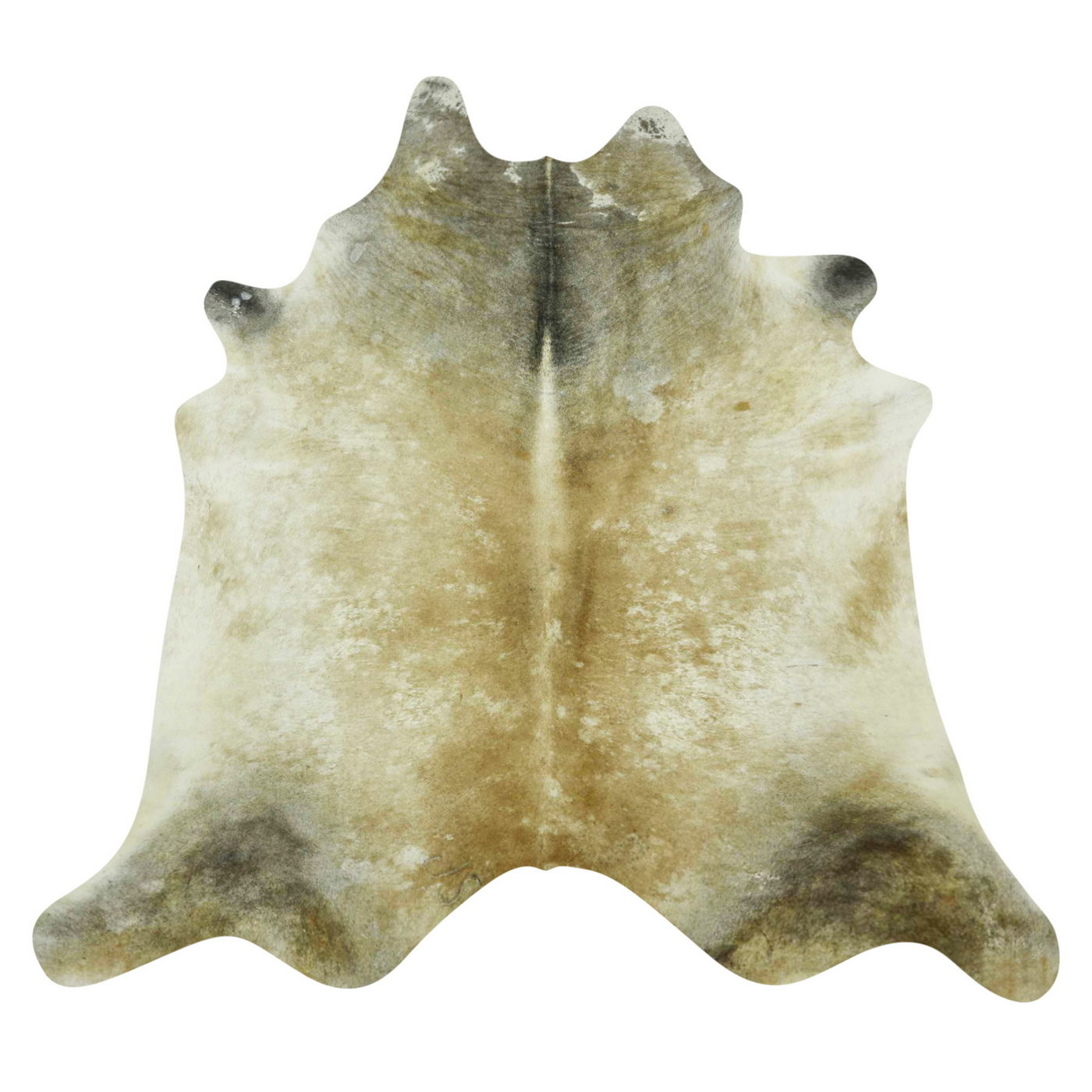 Natural Brazilian Cowhide Rug -  Caramel, Taupe & Ivory