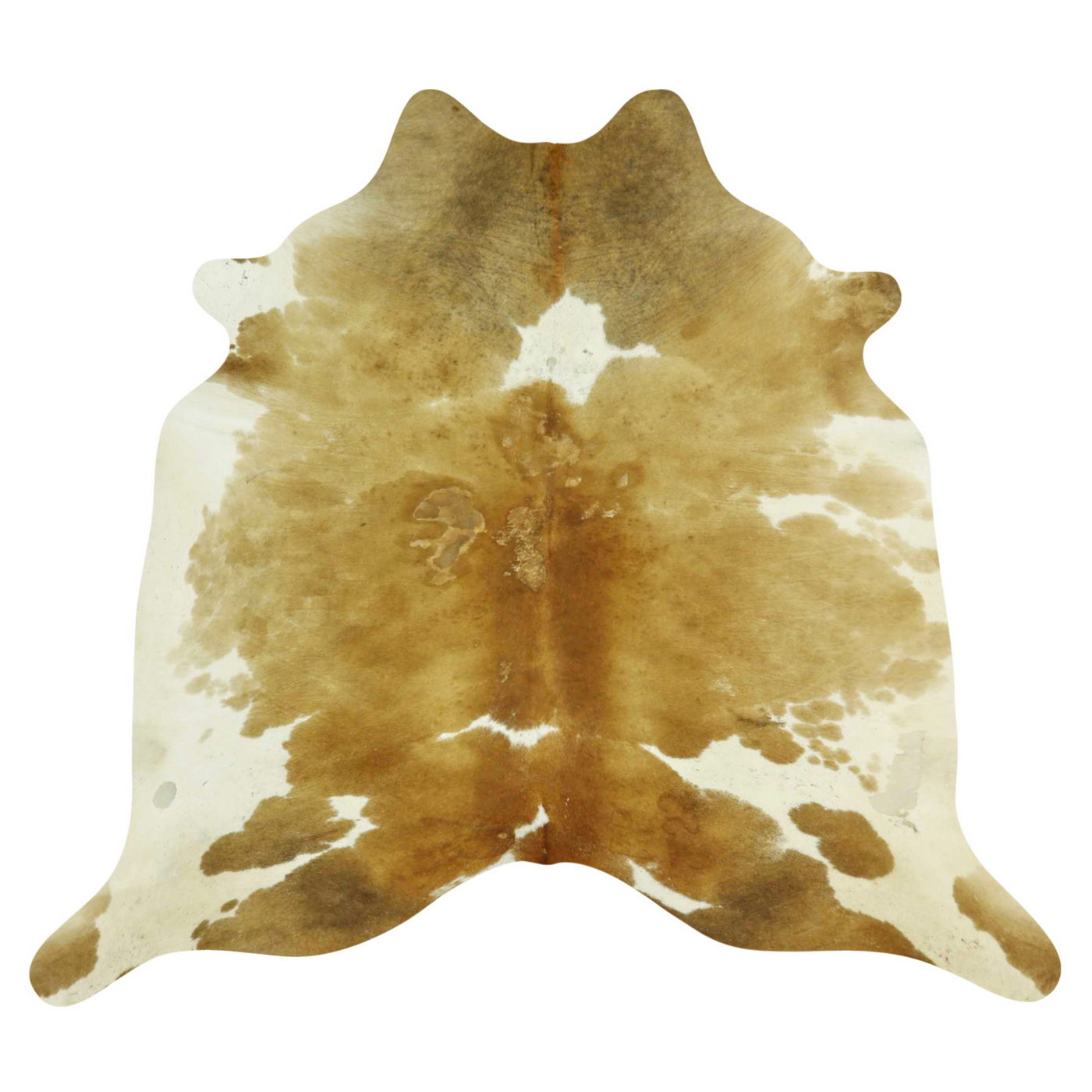 Natural Brazilian Cowhide Rug -  Caramel & Ivory