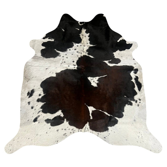 Natural Brazilian Cowhide Rug -  Ivory & Espresso