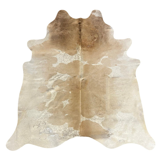Natural Brazilian Cowhide Rug -  Beige & Caramel