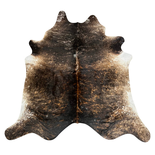 Natural Brazilian Cowhide Rug -  Espresso, Caramel & Ivory