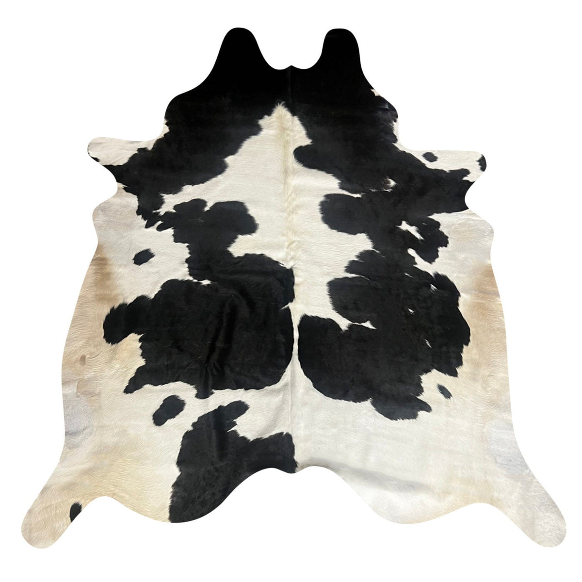 Natural Brazilian Cowhide Rug -  Ivory & Espresso
