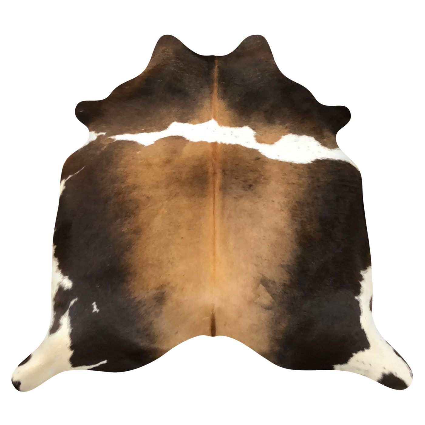 Natural Brazilian Cowhide Rug -  Caramel, Espresso & Ivory