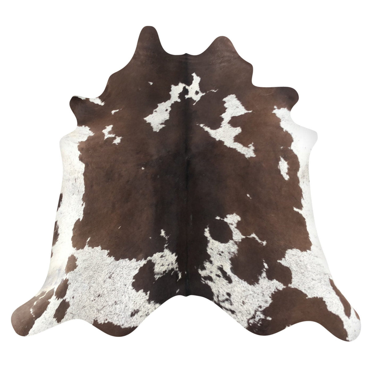 Natural Brazilian Cowhide Rug -  Chocolate & Ivory