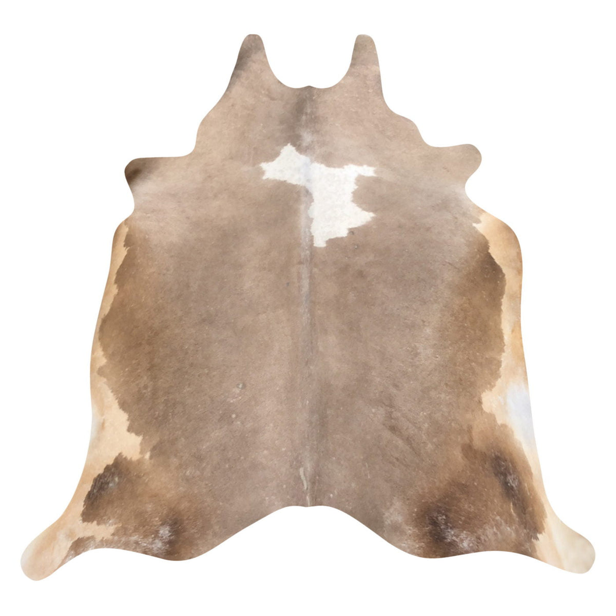Natural Brazilian Cowhide Rug -  Caramel & Ivory