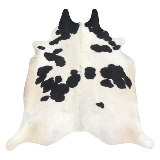 Natural Brazilian Cowhide Rug -  Ivory & Espresso