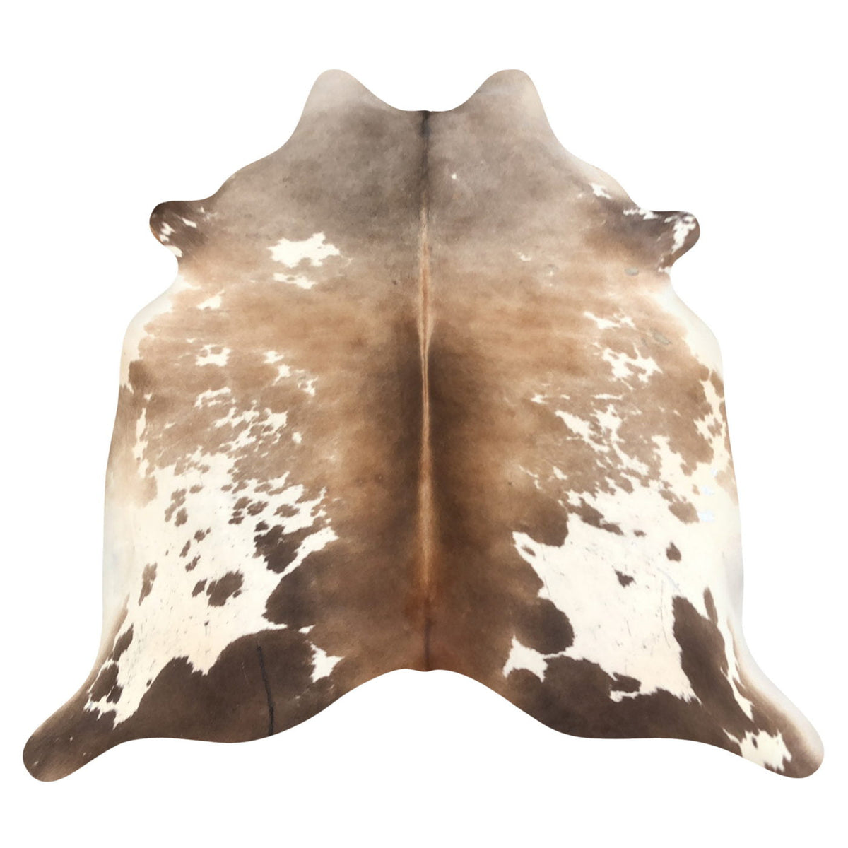 Natural Brazilian Cowhide Rug -  Caramel, Chocolate & Ivory