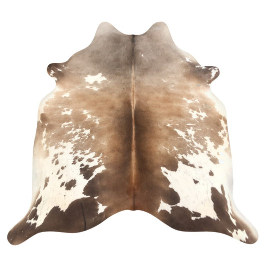 Natural Brazilian Cowhide Rug -  Caramel, Chocolate & Ivory