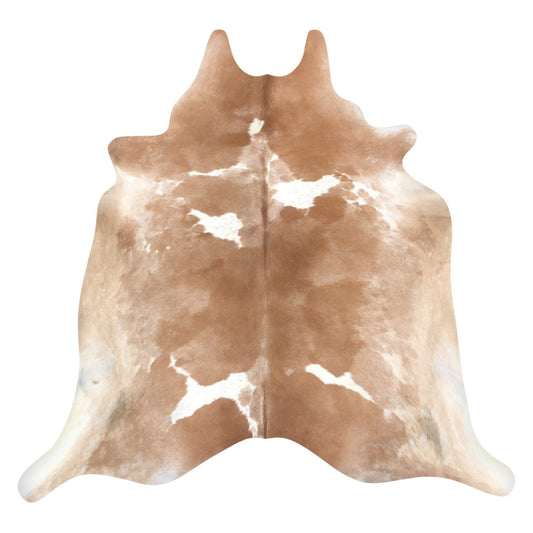 Natural Brazilian Cowhide Rug -  Caramel & Ivory