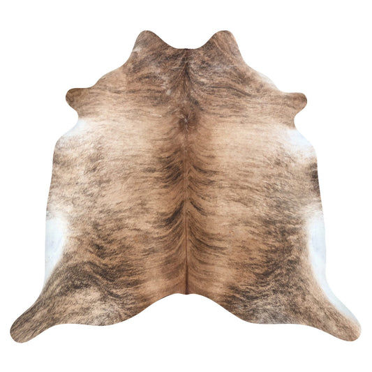 Natural Brazilian Cowhide Rug -  Caramel, Espresso & Ivory