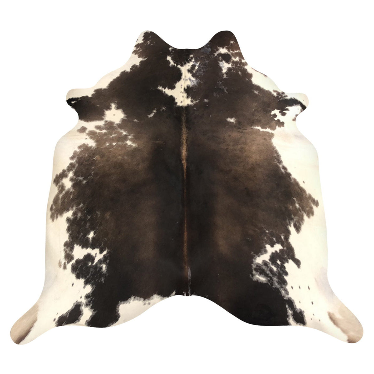 Natural Brazilian Cowhide Rug -  Espresso, Caramel & Ivory