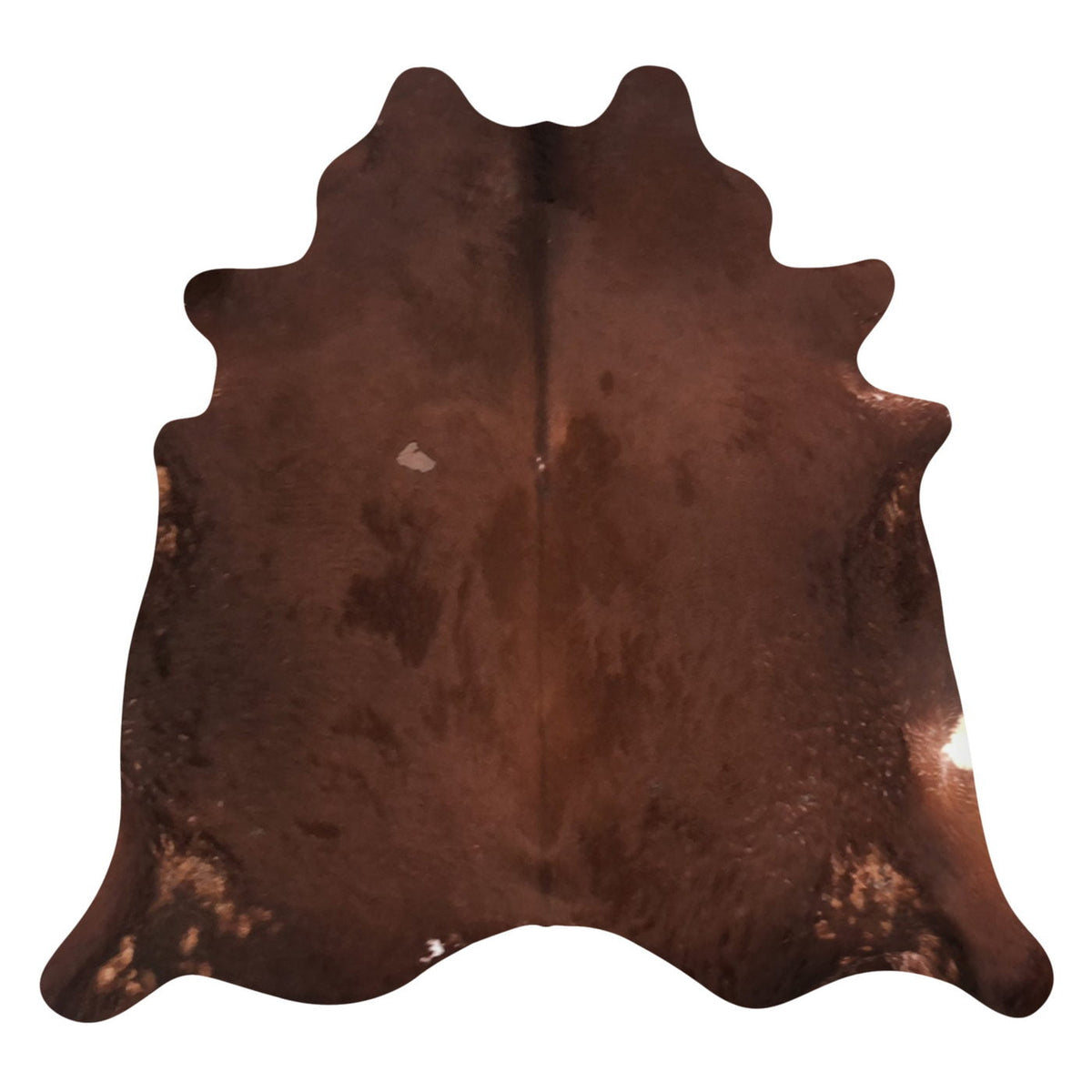 Natural Brazilian Cowhide Rug -  Chocolate & Ivory