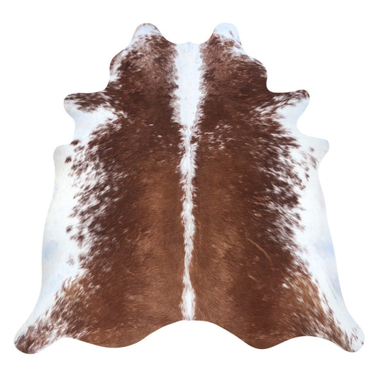 Natural Brazilian Cowhide Rug -  Mocha & Ivory