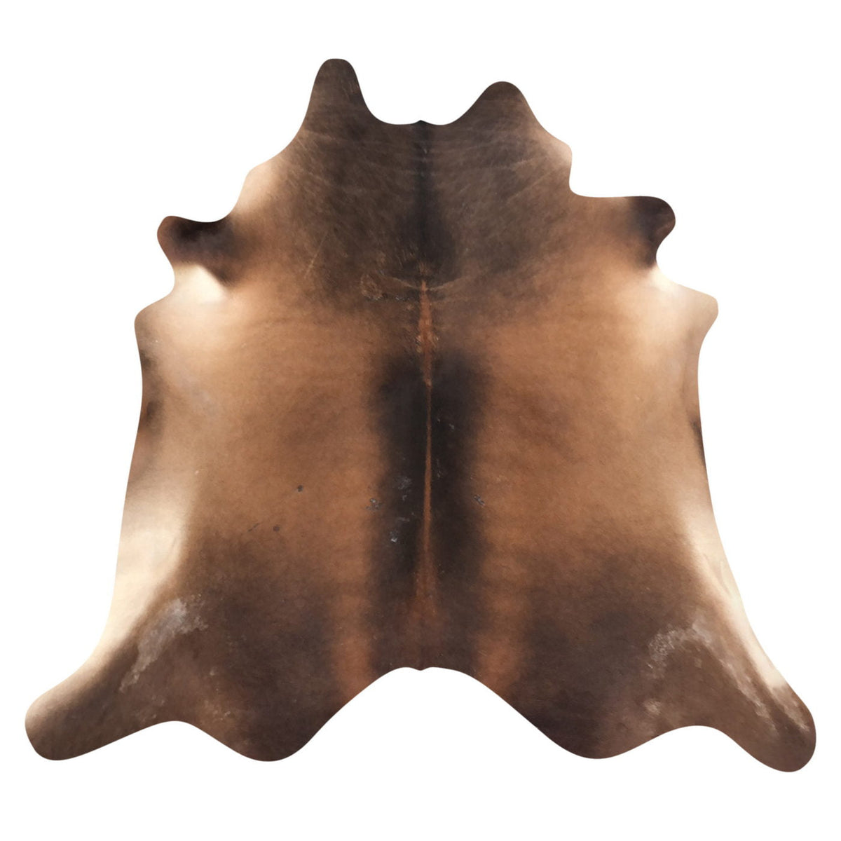 Natural Brazilian Cowhide Rug -  Caramel, Chocolate & Ivory