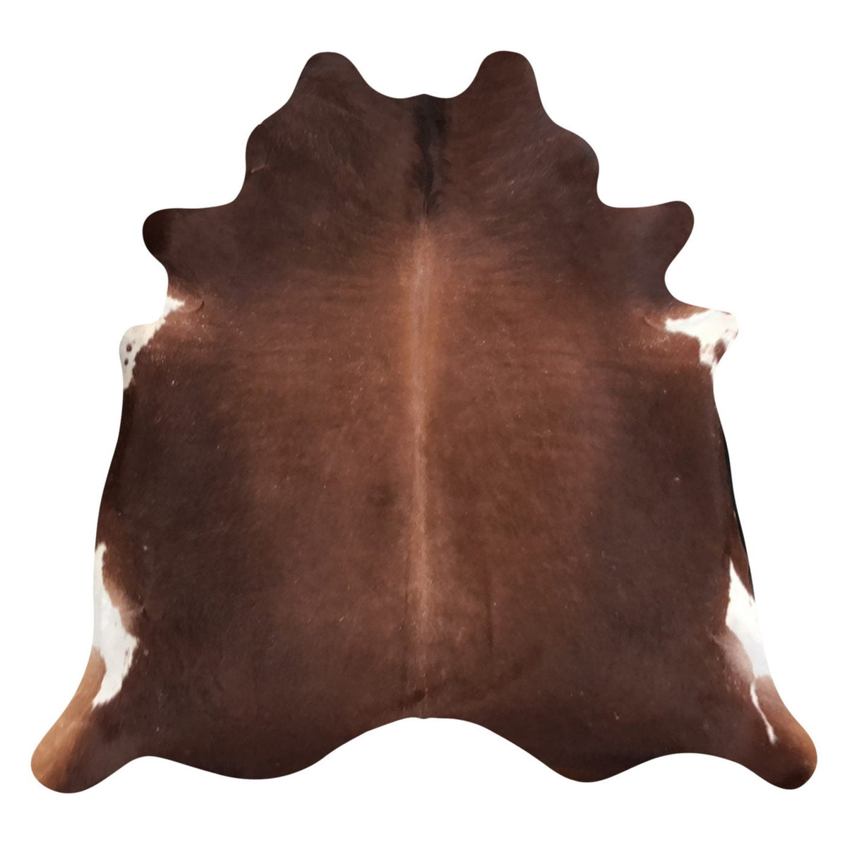Natural Brazilian Cowhide Rug -  Chocolate & Ivory