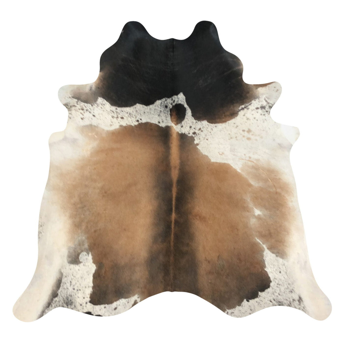 Natural Brazilian Cowhide Rug -  Caramel, Espresso & Ivory